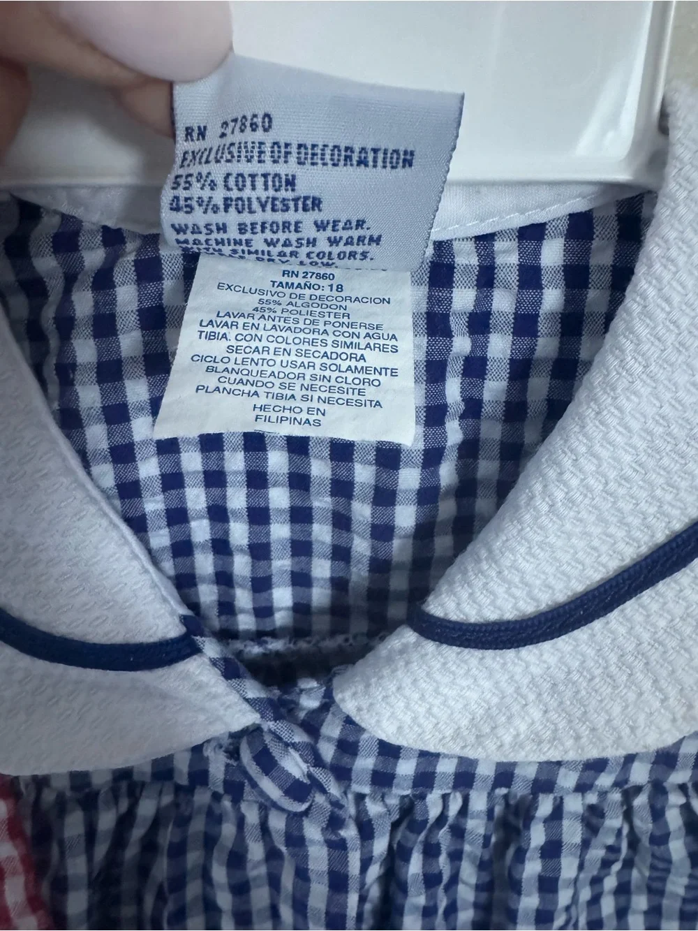 Samara Vintage Blue Gingham Nautical 2 Piece Set Size 18M